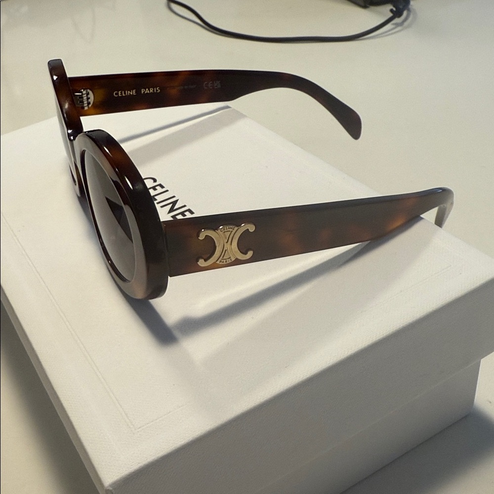 Celine Brown Oval Sunglasses